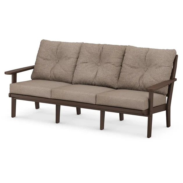 Lakeside Deep Seating Sofa - Mahogany/Spiced Burlap