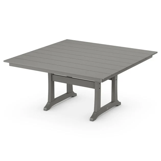 Farmhouse Trestle 59" Dining Table - Slate Gray