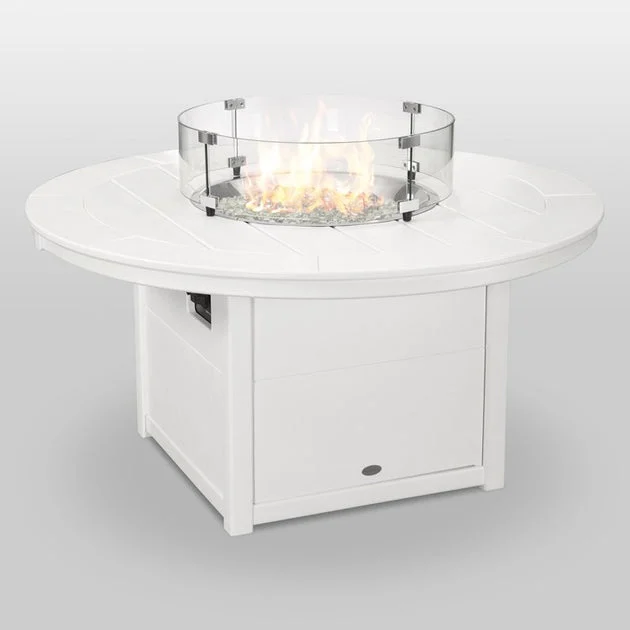 Round 48" Fire Pit Table - White