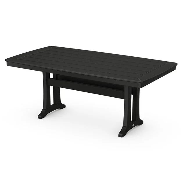 Nautical Trestle 38" x 73" Dining Table - Black