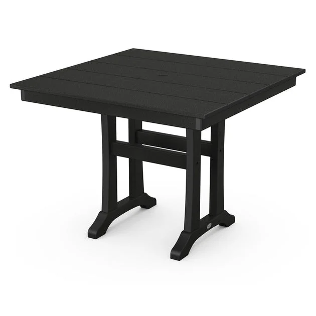 Farmhouse Trestle 37" Dining Table - Black