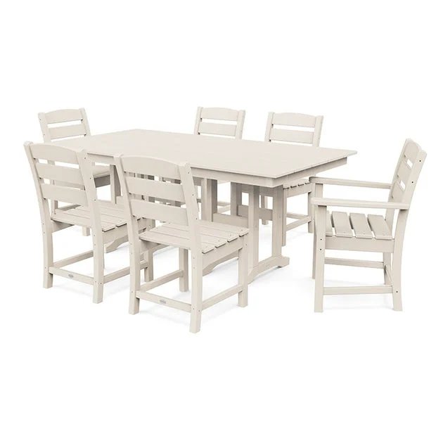 Lakeside Seven-Piece Farmhouse Dining Set - Sand