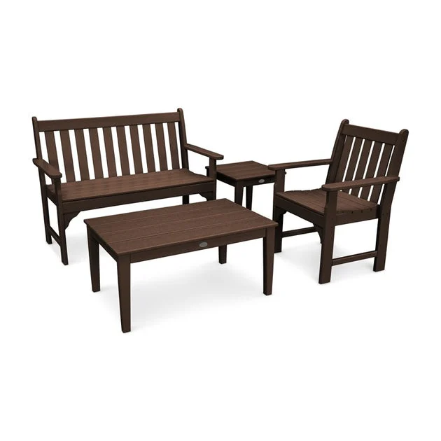 Vineyard Four-Piece Bench Seating Set - Mahogany