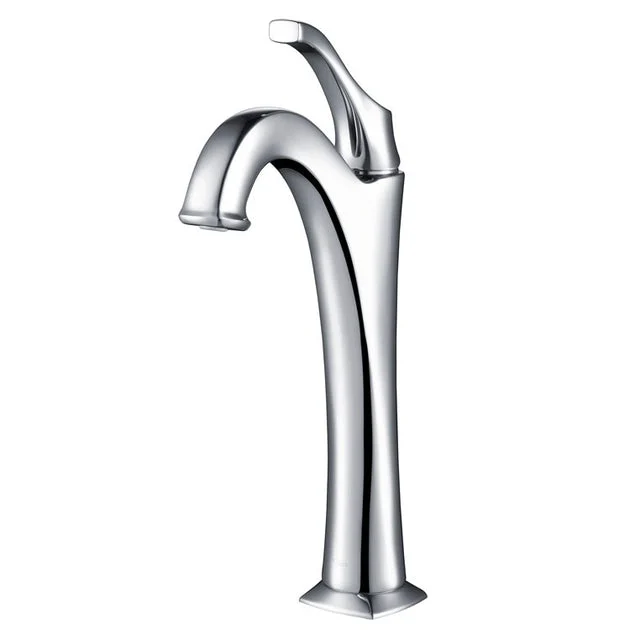Arlo Chrome Single Handle Vessel Bathroom Faucet with Pop-Up Drain
