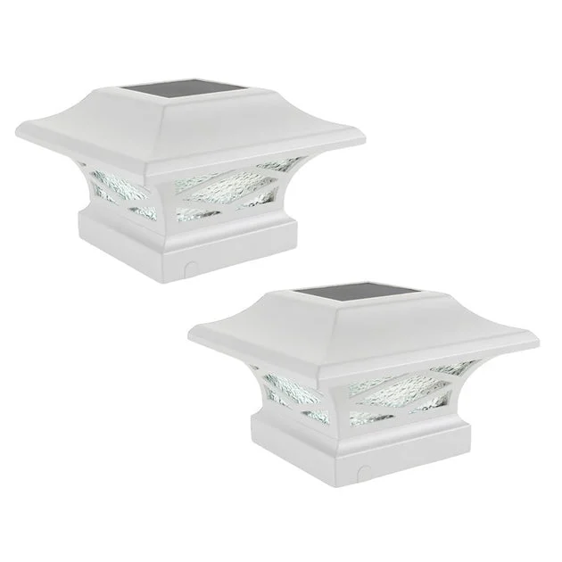 Kingsbridge Dual Lighted Solar Post Cap - White 2-Pack