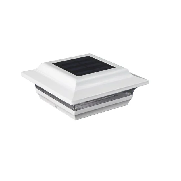 Imperial 5" x 5" Aluminum Solar Post Cap - White 2-Pack