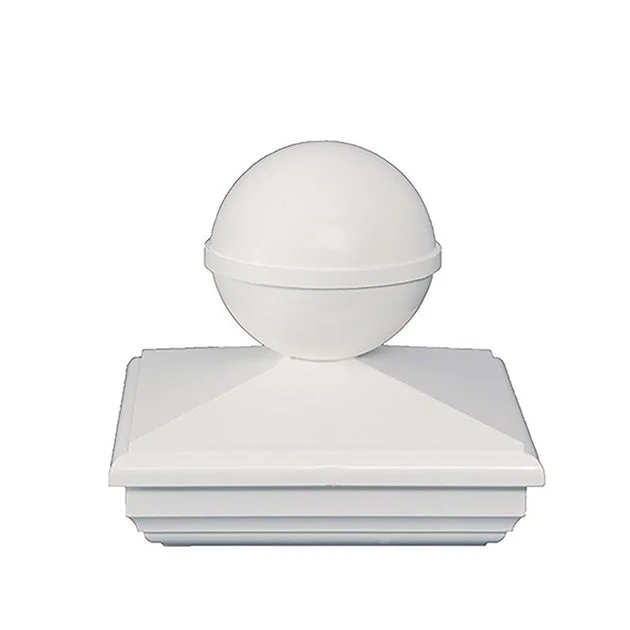 New England 5" x 5" Ball PVC Post Cap 2-Pack