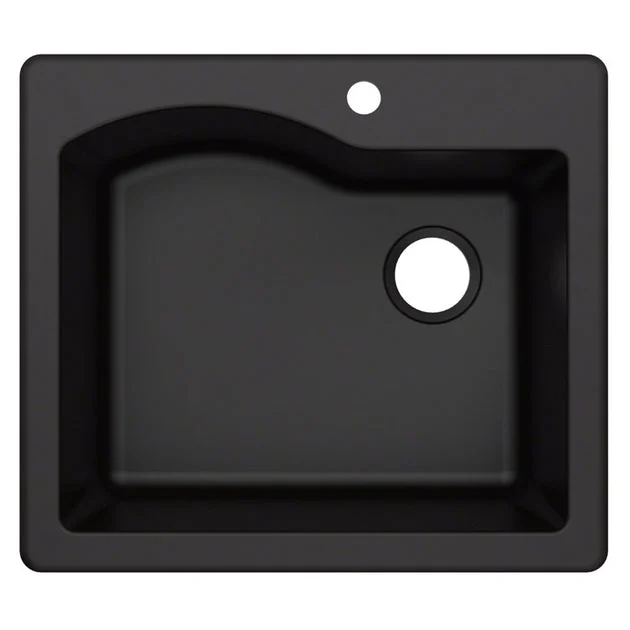 Quarza 25" Single Bowl Granite Dual-Mount Kitchen Sink
