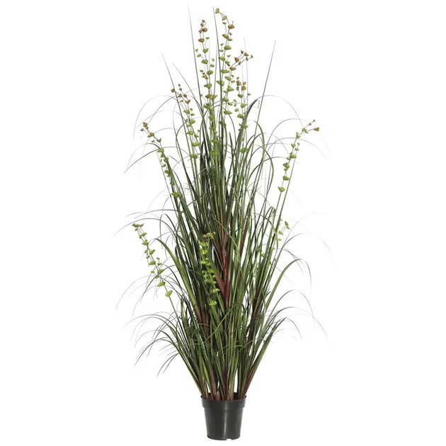 24" Artificial Potted Green Grass and Eucalyptus