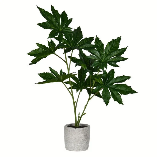 17" Artificial Green Potted Papaya