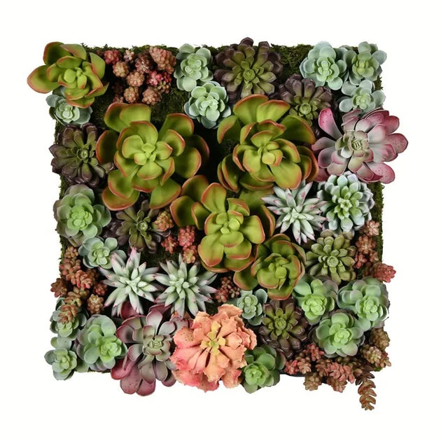Vickerman 16.5" Artificial Multi-Colored Succulent Wall Arrangement.