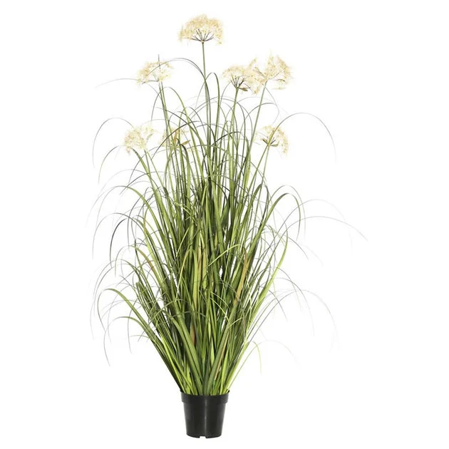 24" Artificial Potted Green Grass