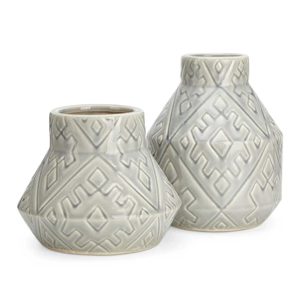 IMAX Worldwide Home Mila Gray Vases - Set of 2