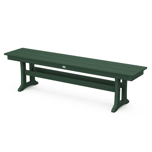 Farmhouse Trestle 65" Bench - Green