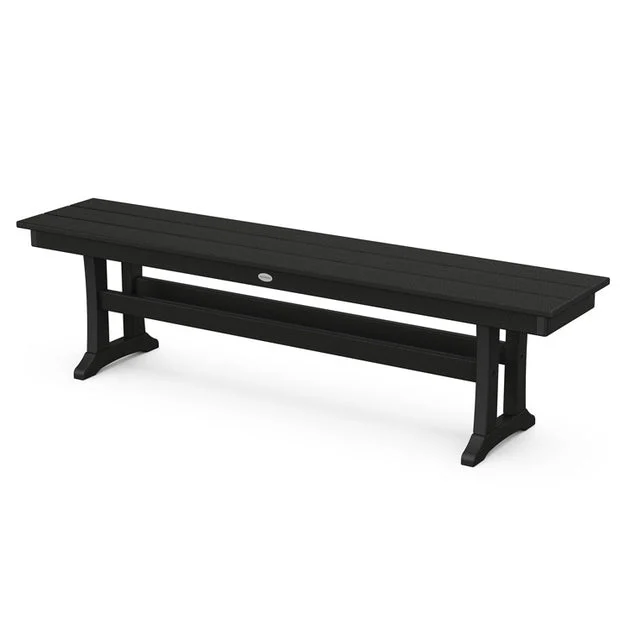 Farmhouse Trestle 65" Bench - Black