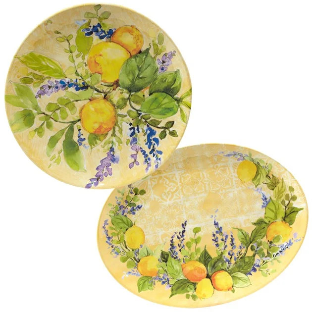Lemon Zest Two-Piece Platter Set