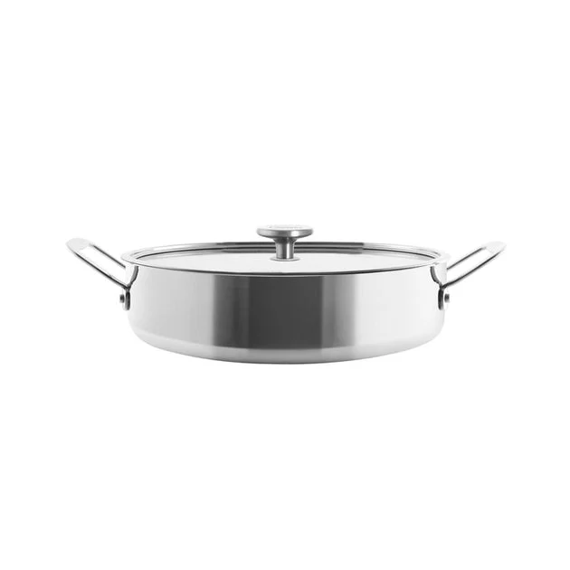 3.Clad 5-Quart Stainless Steel Sauteuse Pan with Glass Lid