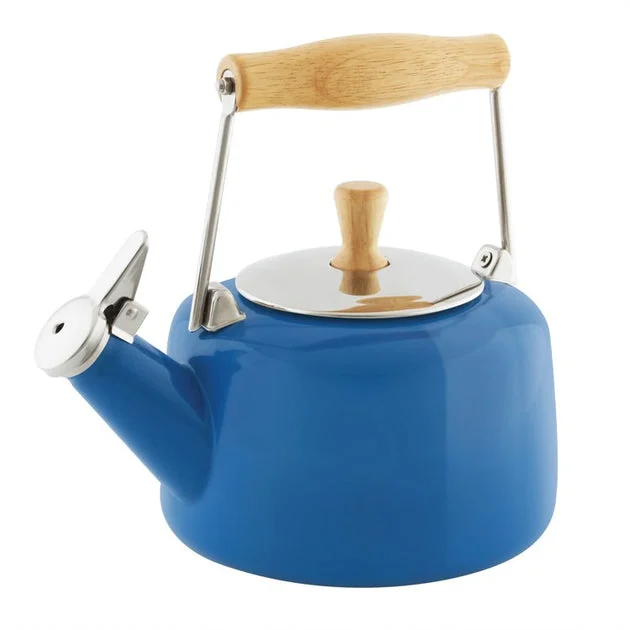 Sven Tea Kettle with Natural Wood Accent - Blue Cove