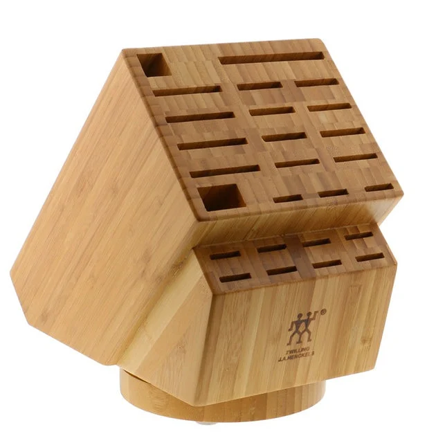 26-Slot Bamboo Knife Block with Swivel Base