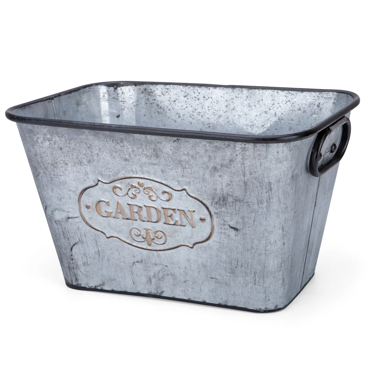 IMAX Worldwide Home Marin Galvanized Rectangular Planters - Set of 3