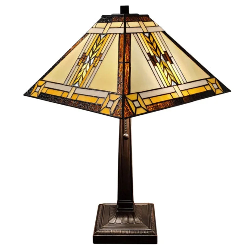 Amora Lighting Tiffany Style Mission Design Table Lamp 22" High