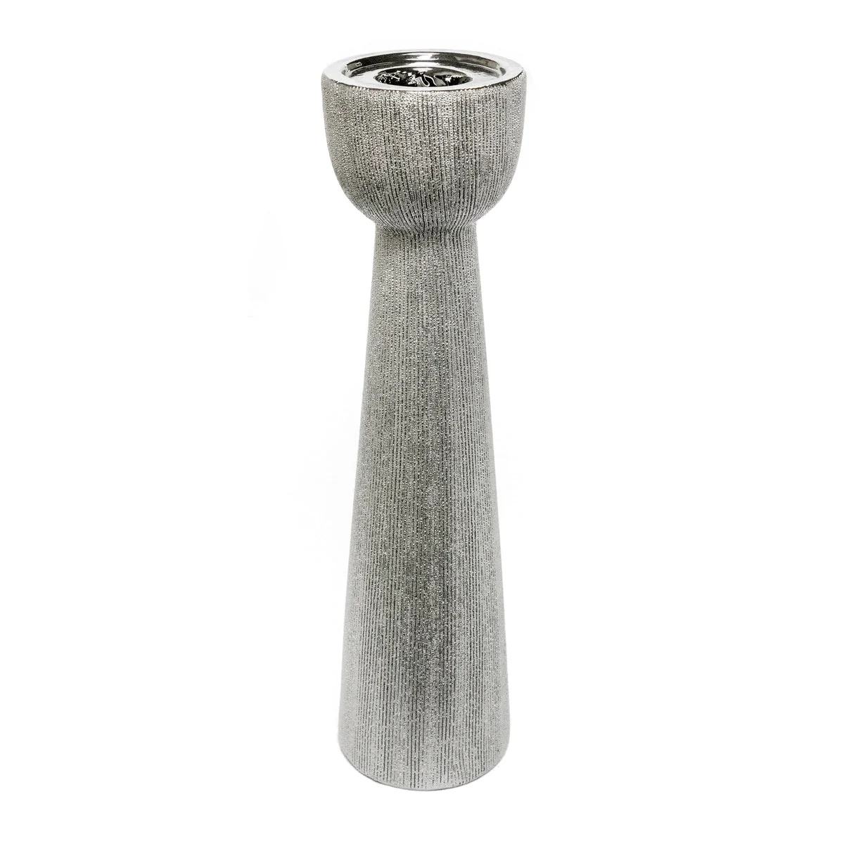 Sagebrook Home Textured Silver Candle Holder16``