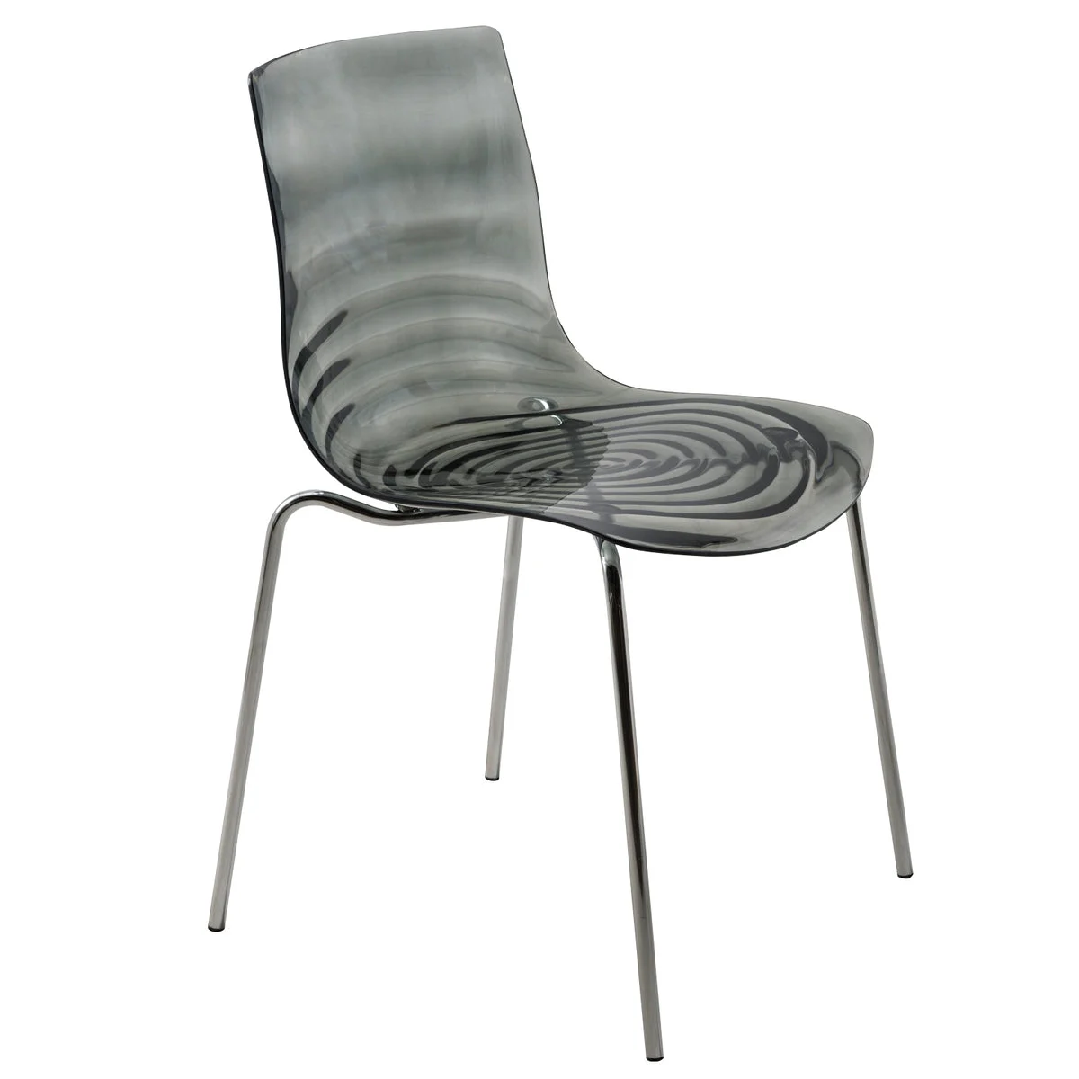 LeisureMod Modern Astor Plastic Dining Chair Transparent Black