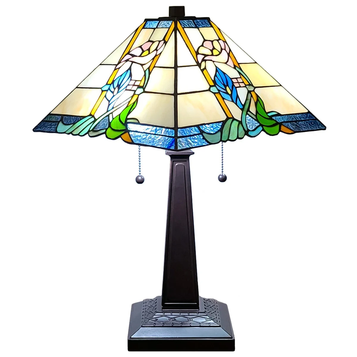 Amora Lighting Tiffany Style Handcrafted Mission Table Lamp 23 Inch High
