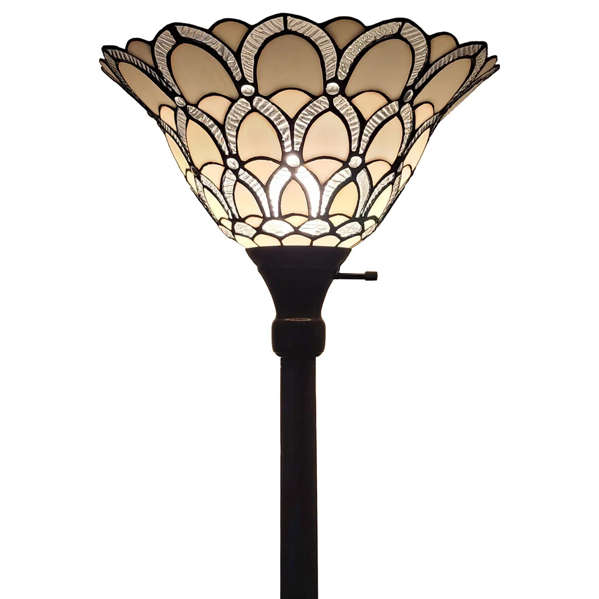 Amora Lighting Tiffany Style Handcrafted Floor Lamp – 69 Inch Tall Stained Glass Shade with Dark Bronze Base