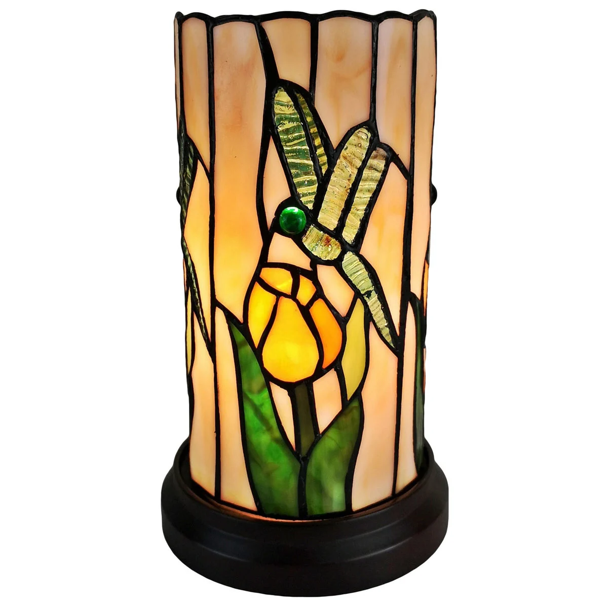 Amora Lighting Tiffany Style Dragonfly Mini Table Lamp 10 Inch High