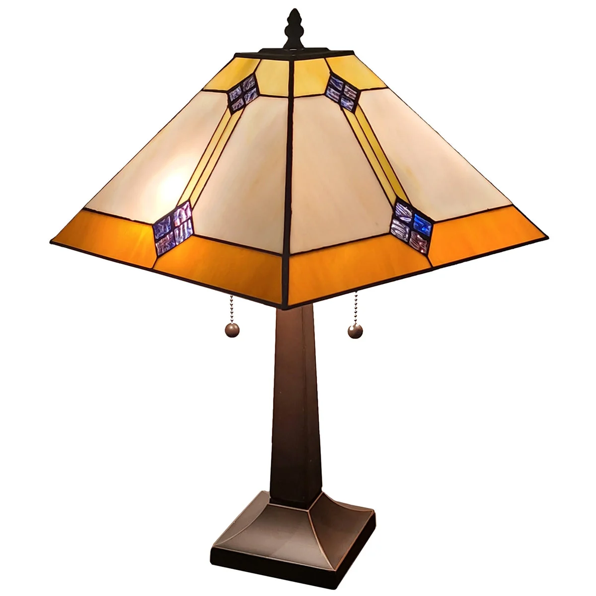 Amora Lighting Tiffany Style Mission Design Table Lamp 21" High