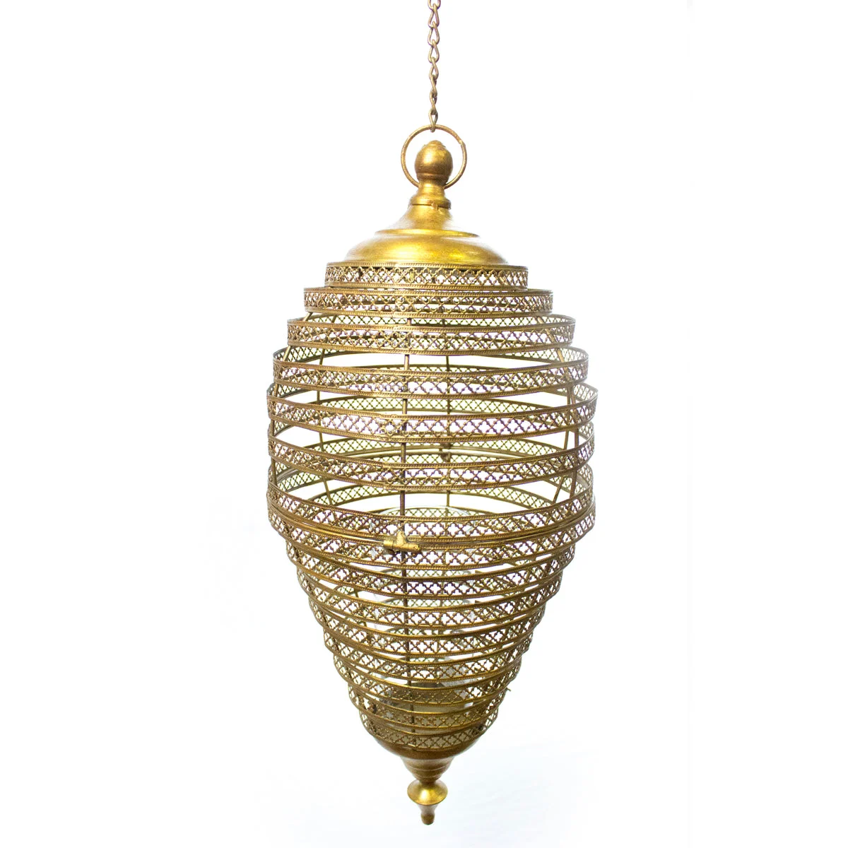Sagebrook Home AM10416-01 26" Gold Metal Hanging Lantern