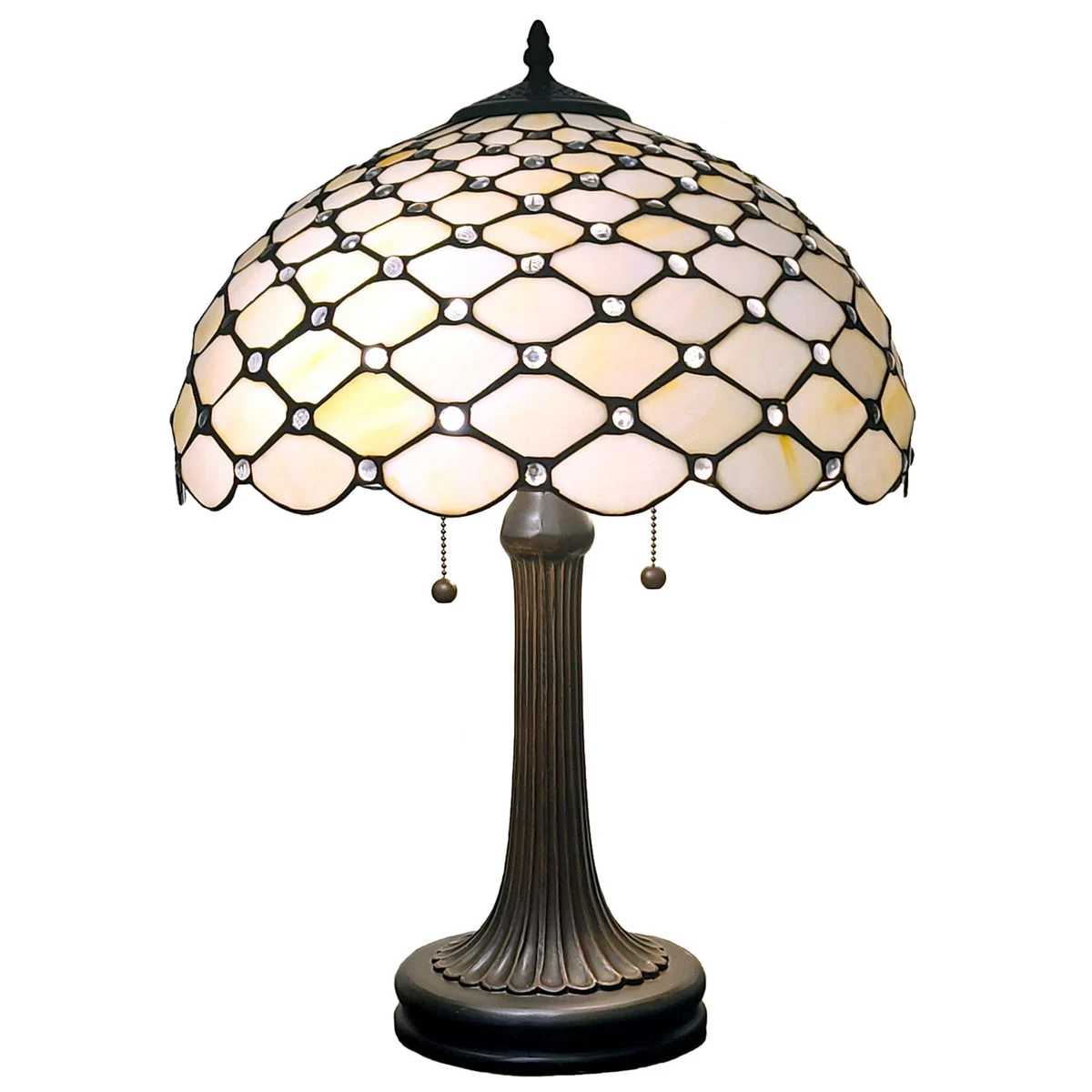 Amora Lighting Tiffany Style Chandelle Table Lamp 25" High