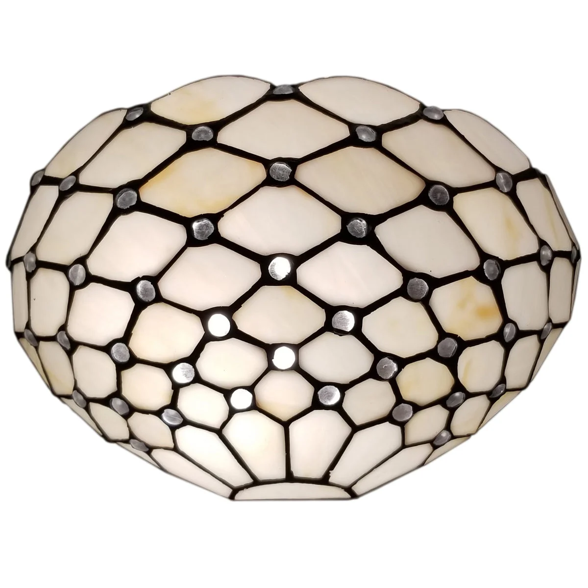 Amora Lighting Tiffany Style White Wall Sconce Lamp 12" Wide