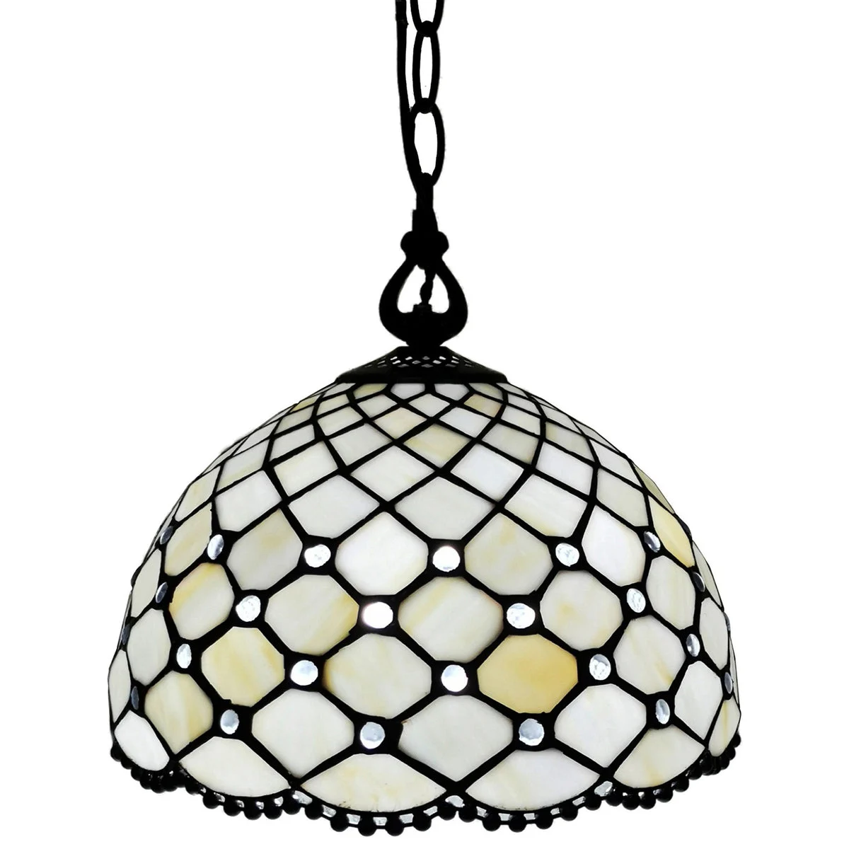 Amora Lighting Tiffany Style Jewel Hanging Lamp 12" Wide