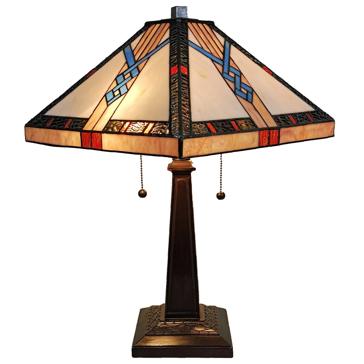 Amora Lighting Tiffany-style Mission Table Lamp 23" Tall