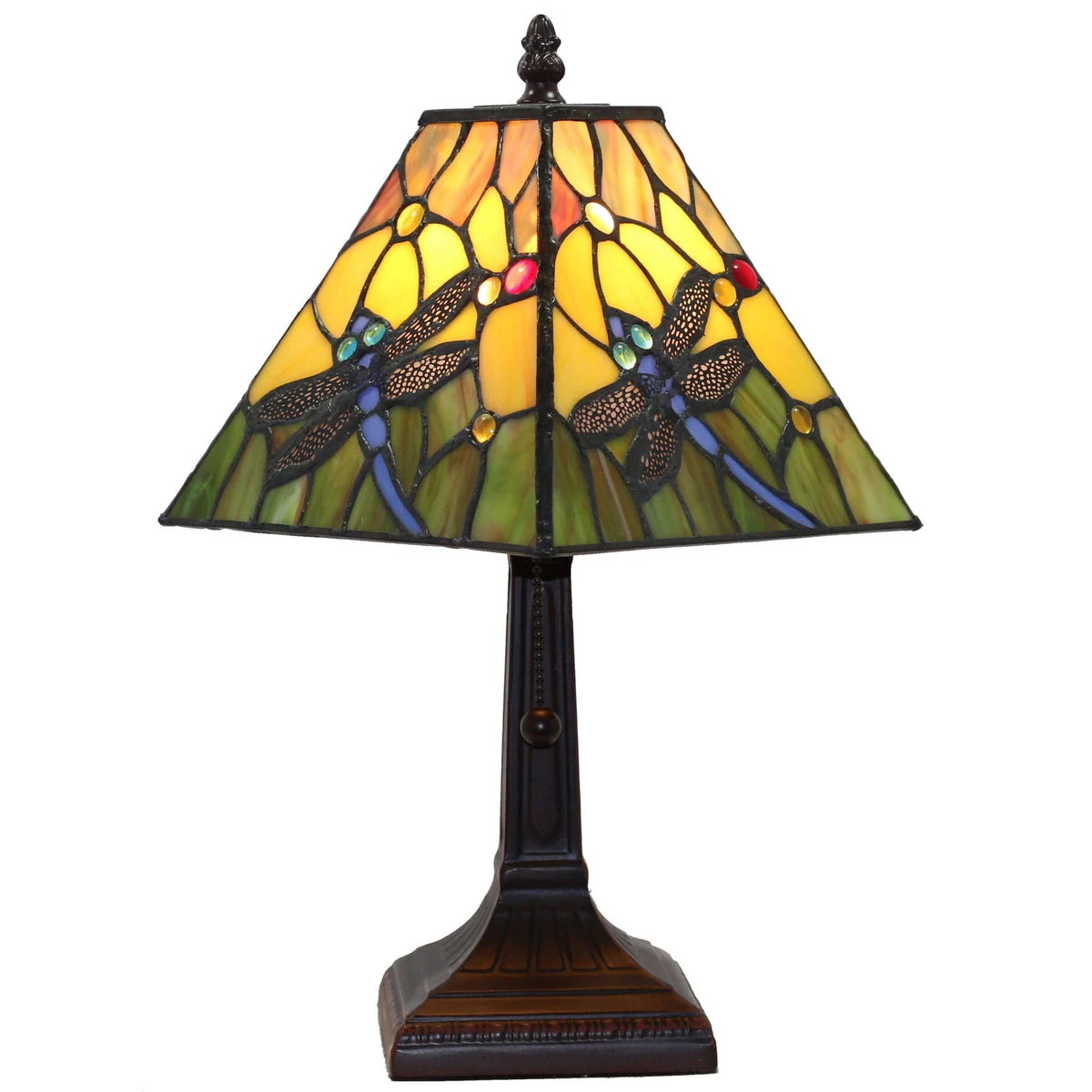 Amora Lighting Tiffany Style Dragonfly Table Lamp 14.5" Tall