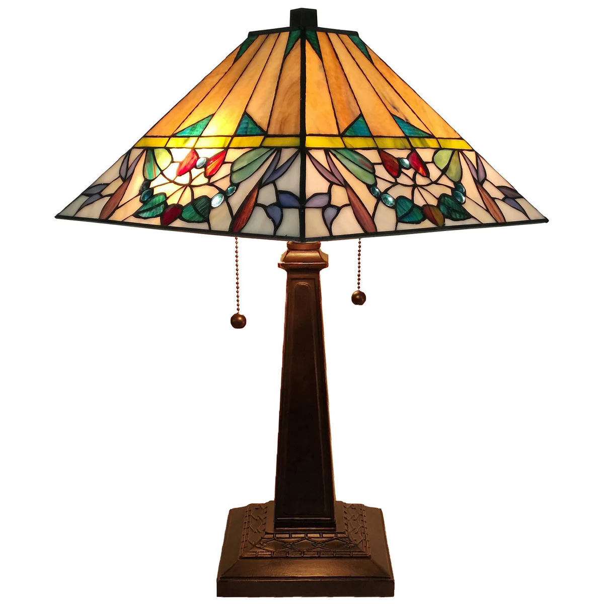 Amora Lighting Tiffany Style Multi Color Mission Table Lamp 22" Tall