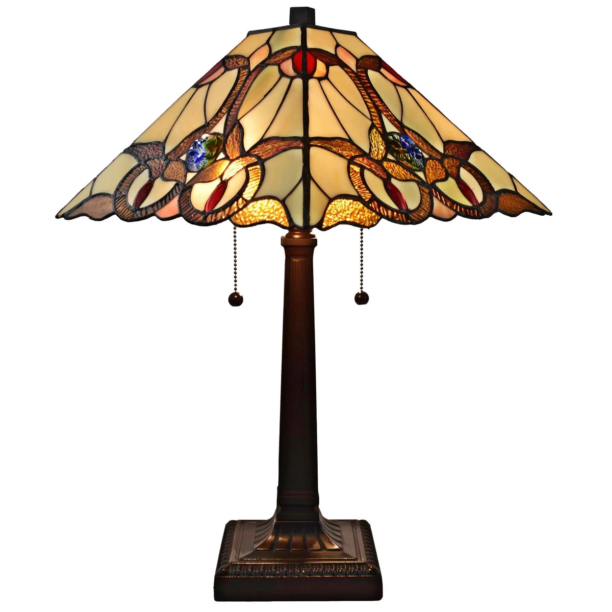 Amora Lighting Tiffany Style Geometric Mission Table Lamp 23" Tall