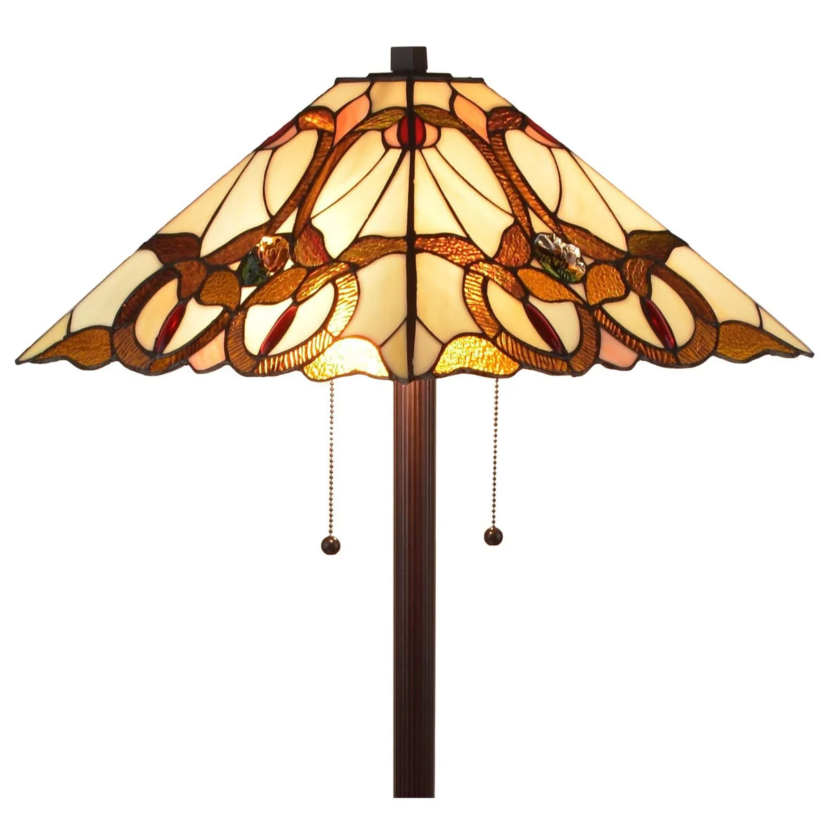 Amora Lighting Tiffany Style Mission Floor Lamp 63" Tall
