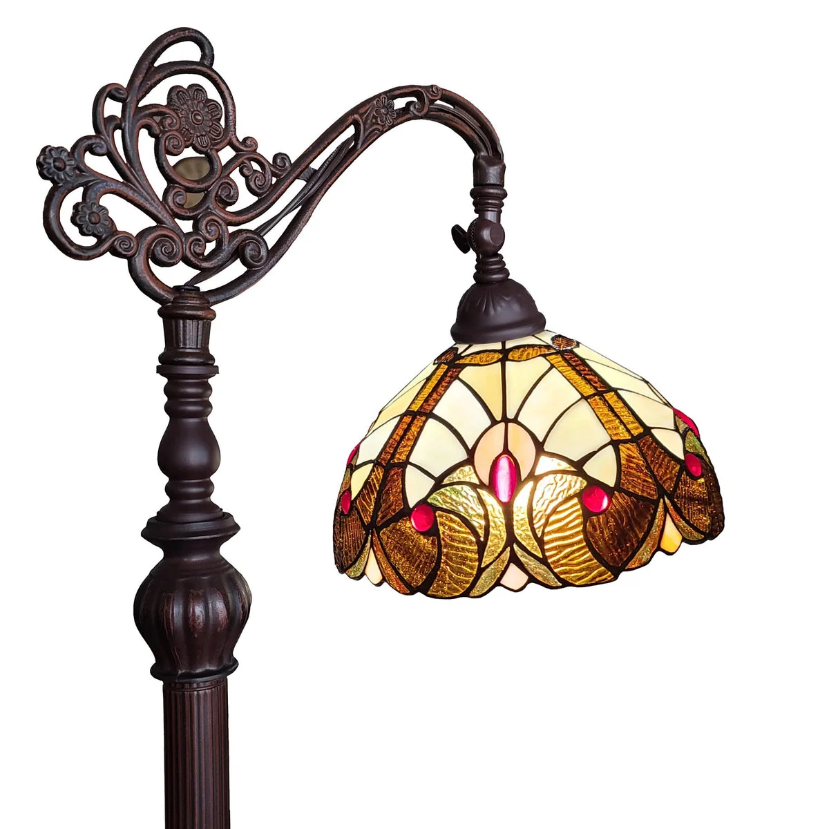 Amora Lighting Tiffany Style Geometric Reading Lamp 62" Tall