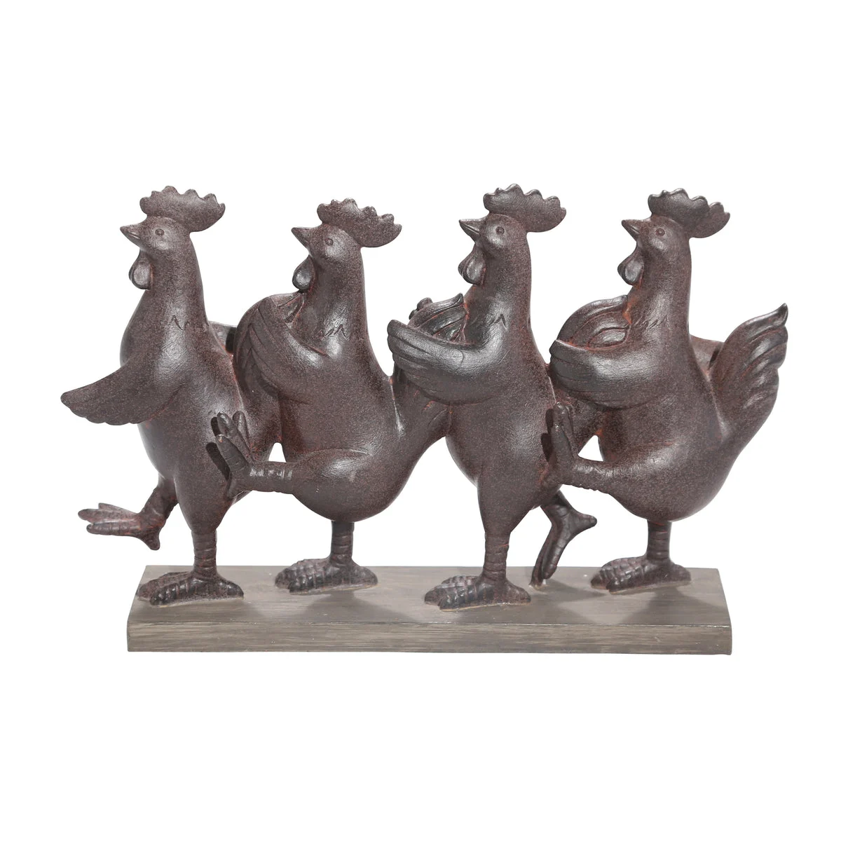 Sagebrook Home AR10425-03 8" Rust Dancing Roosters