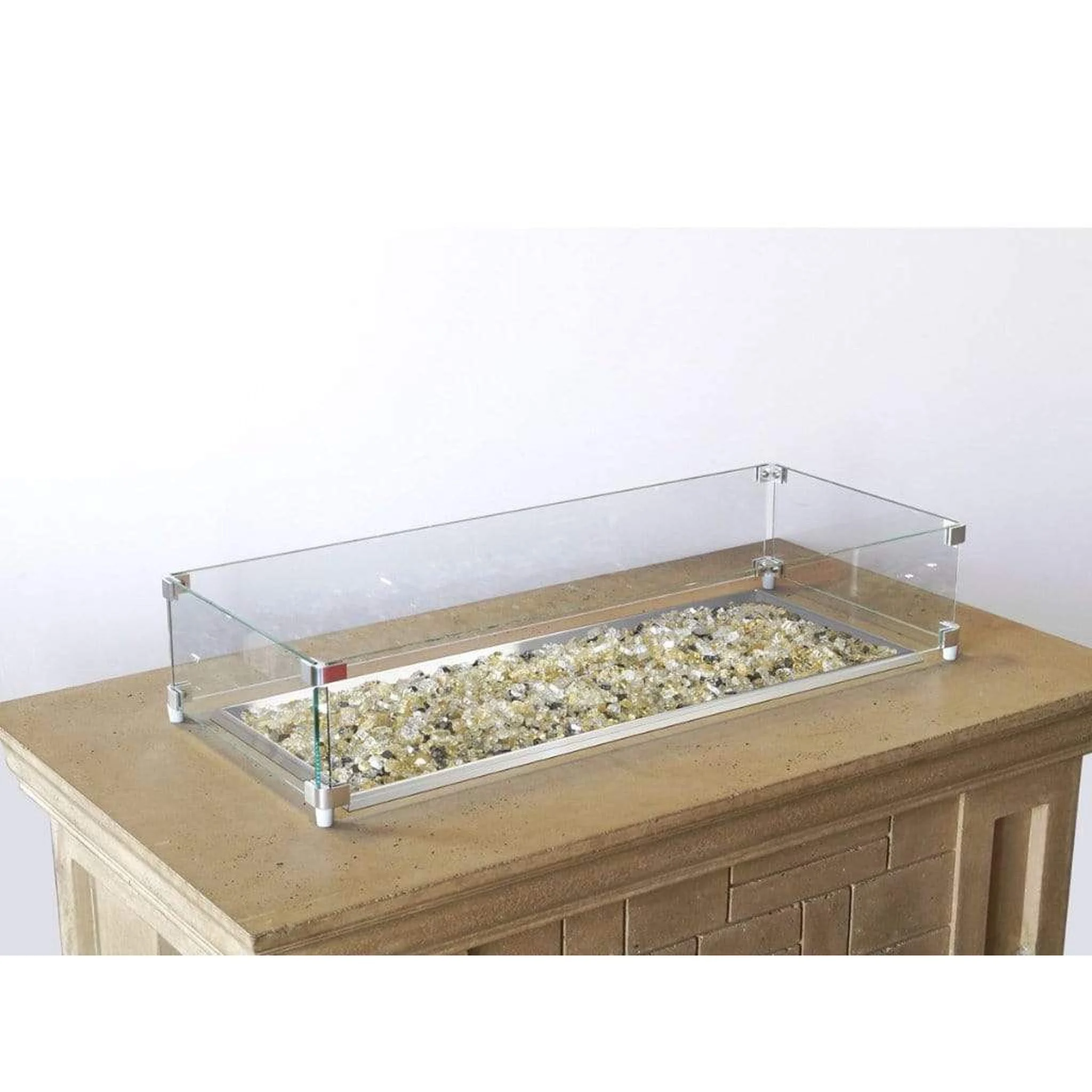 American Fyre Designs 43"/51" Rectangular Glass Wind Guard