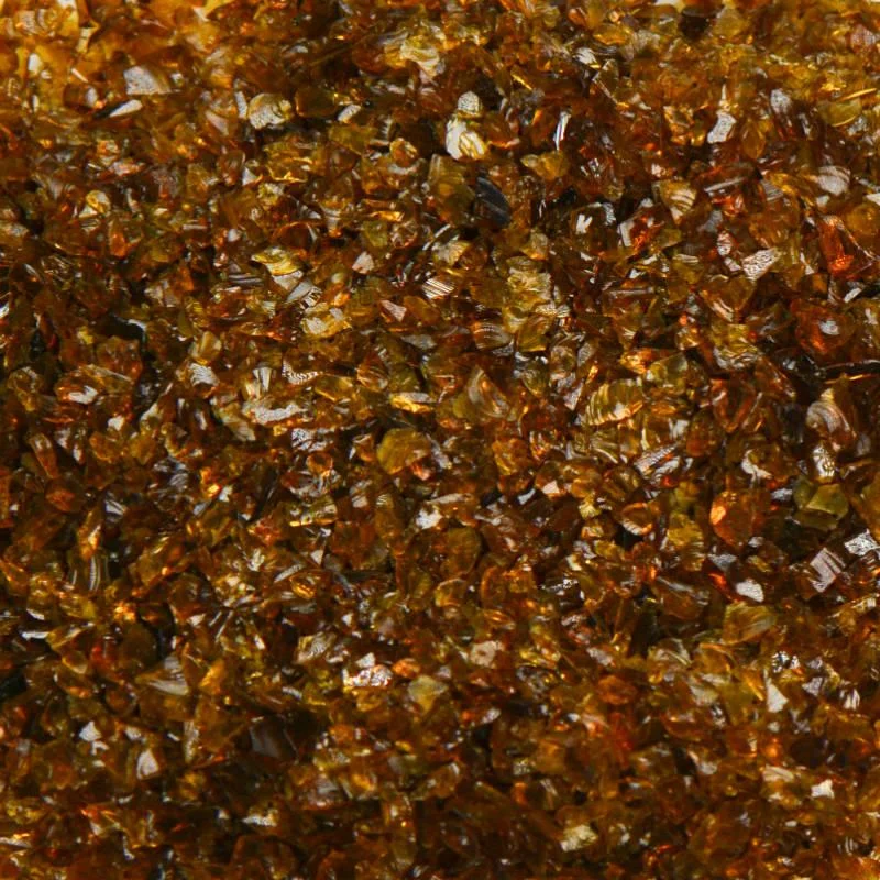 American Specialty Glass Amber Brown Size 0 Terrazzo Glass - 50 Lbs
