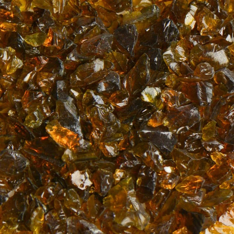 American Specialty Glass Amber Brown Size 1 Terrazzo Glass - 25 Lbs