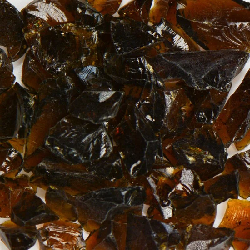 American Specialty Glass Amber Brown Size 2 Terrazzo Glass - 25 Lbs