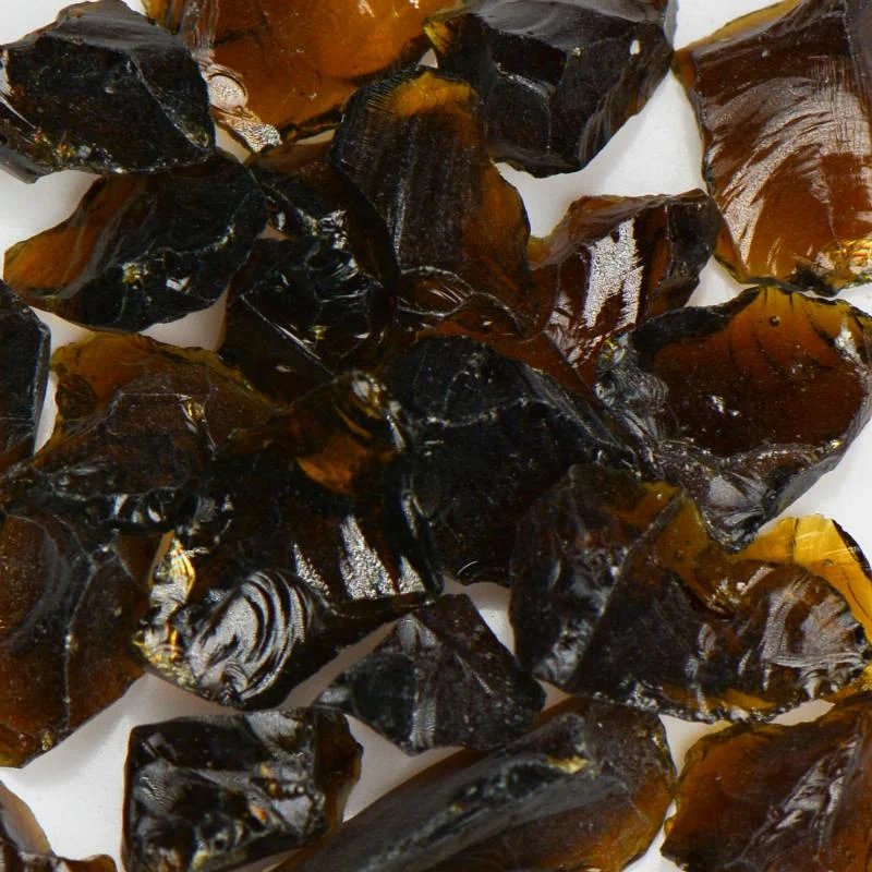American Specialty Glass Amber Brown Size 3 Terrazzo Glass - 5 Lbs