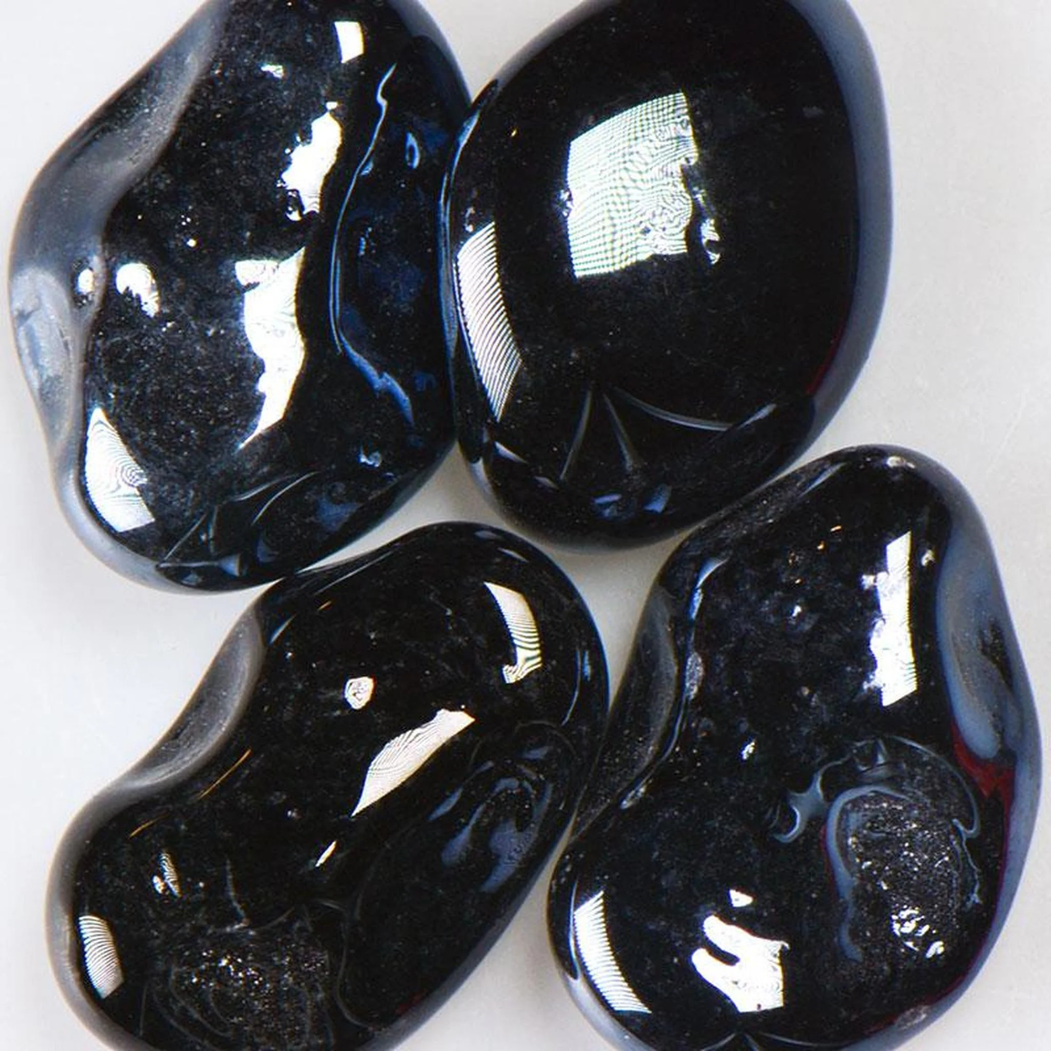 American Specialty Glass Black Licorice Iridescent Medium Size Jelly Bean Glass - 1 Lb