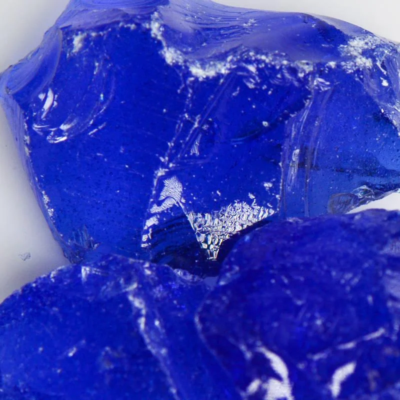 American Specialty Glass Blue Large Tumbled Landscape Glass - 25 Lbs