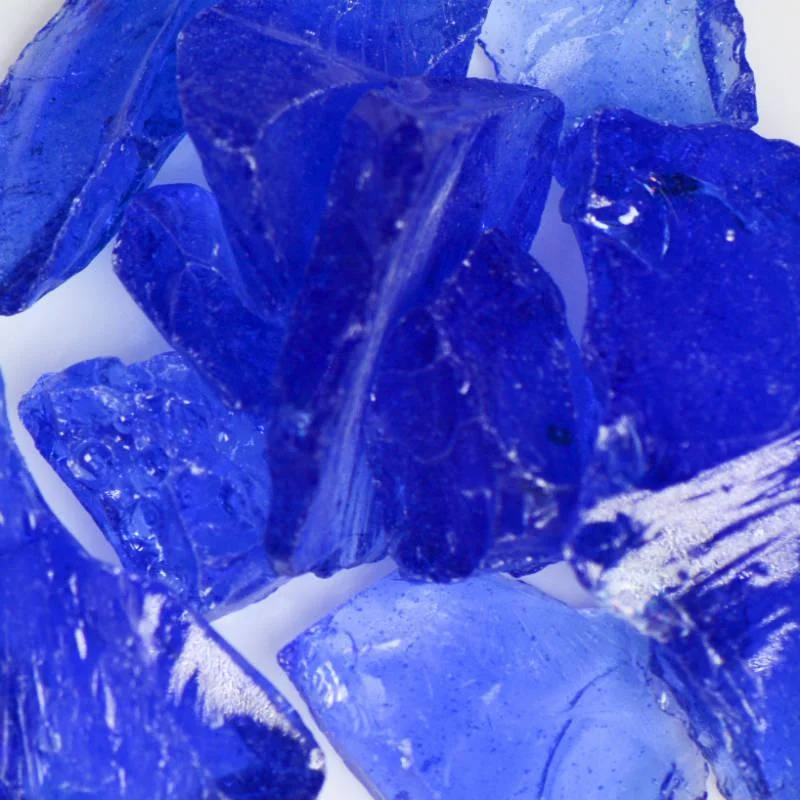 American Specialty Glass Blue Medium Tumbled Landscape Glass - 50 Lbs